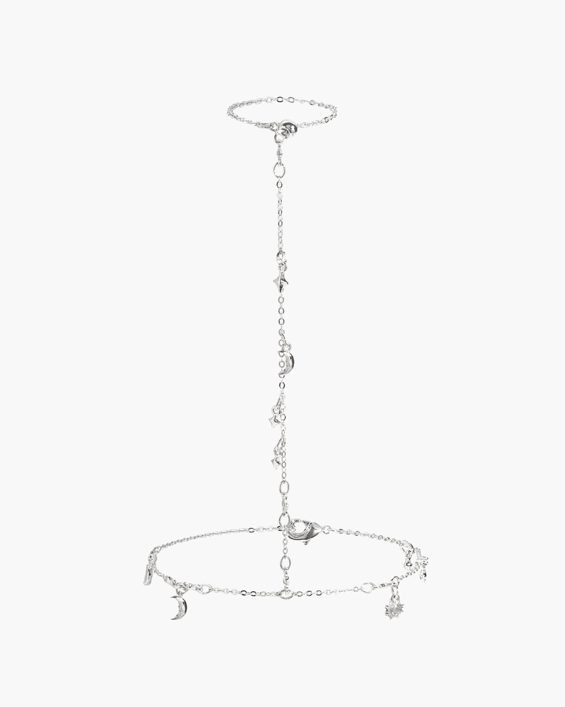 Lyra Hand Chain Bracelet in Silver