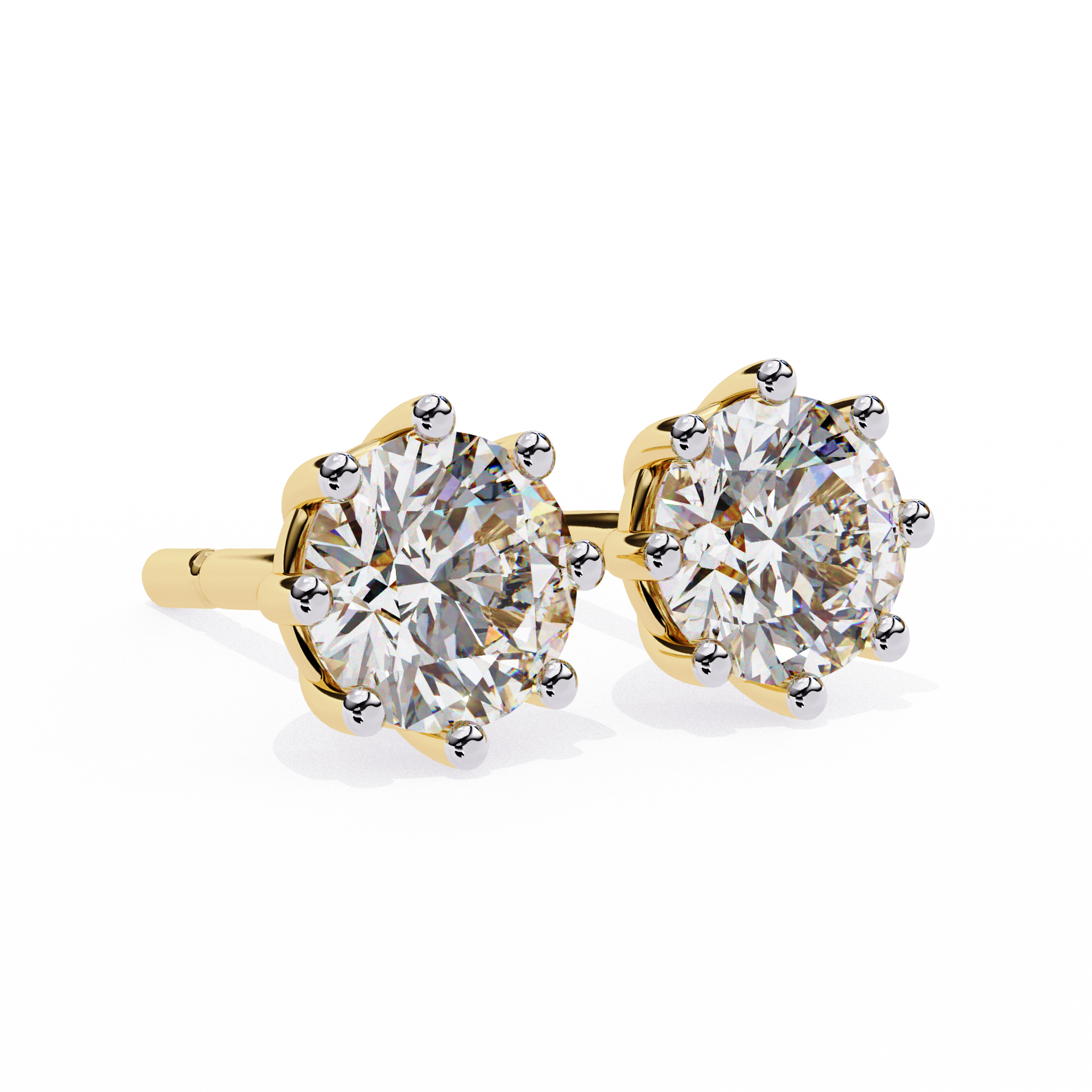 Round-Cut Lab-grown Diamond Stud Studs in 10K White Gold