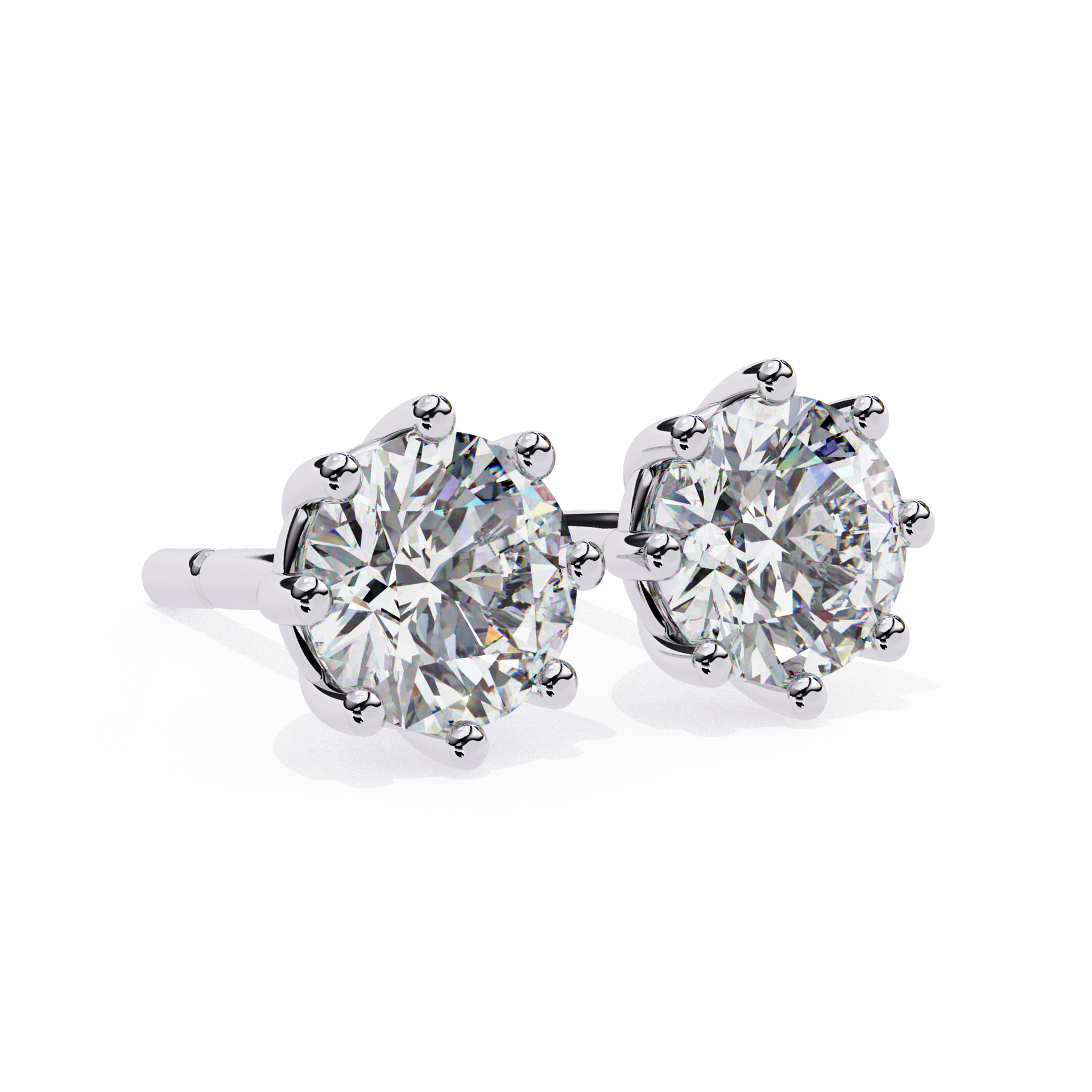 Round-Cut Lab-grown Diamond Stud Studs in 10K White Gold