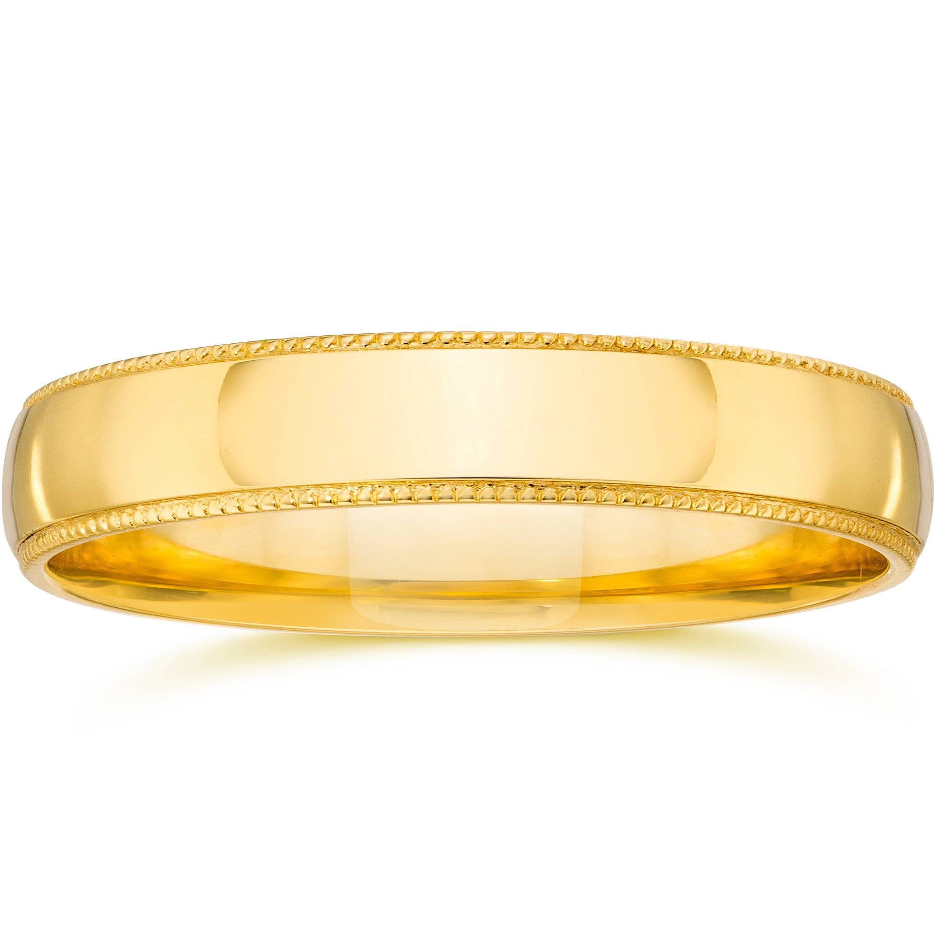 Milgrain Edge Wedding Band 14K Yellow Gold Size Selectable