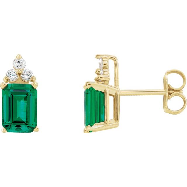 1.8Ct Emerald-Cut Lab-grown and Natural Diamond Earrings in 14K Yellow Gold