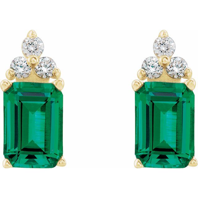 1.8Ct Emerald-Cut Lab-grown and Natural Diamond Earrings in 14K Yellow Gold