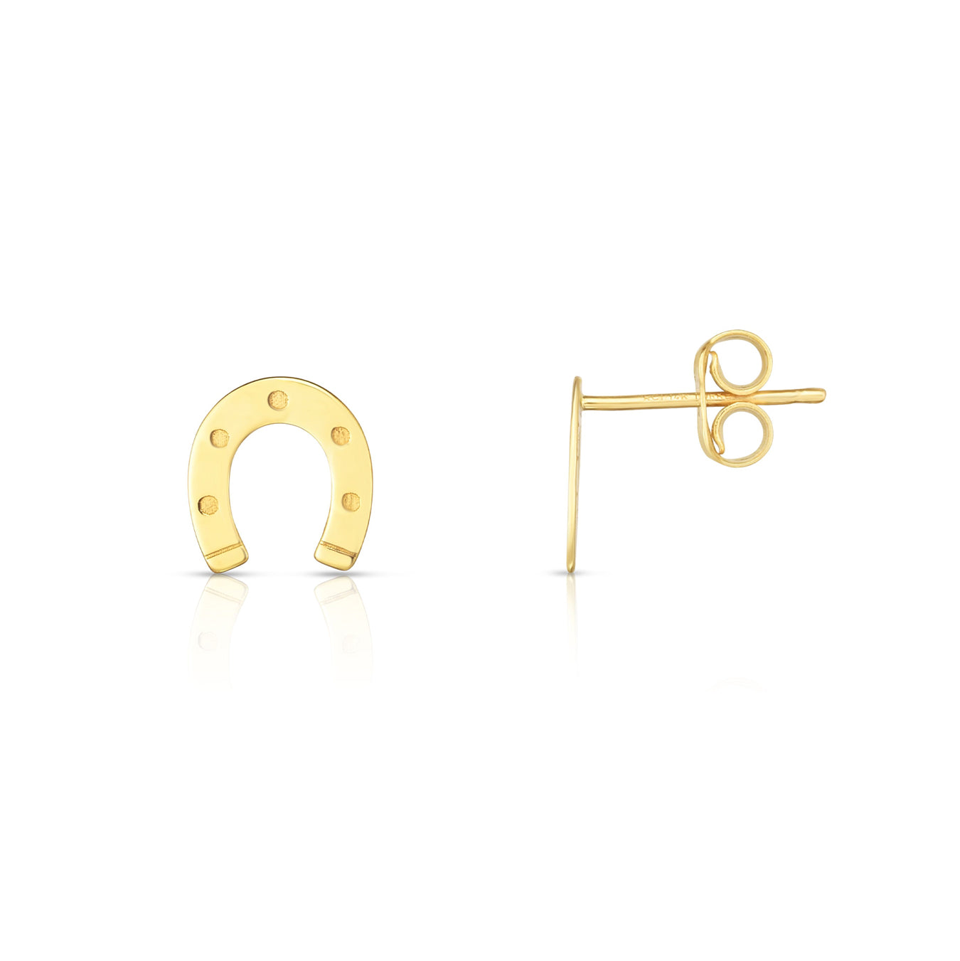 Gold Horseshoe Stud Earrings