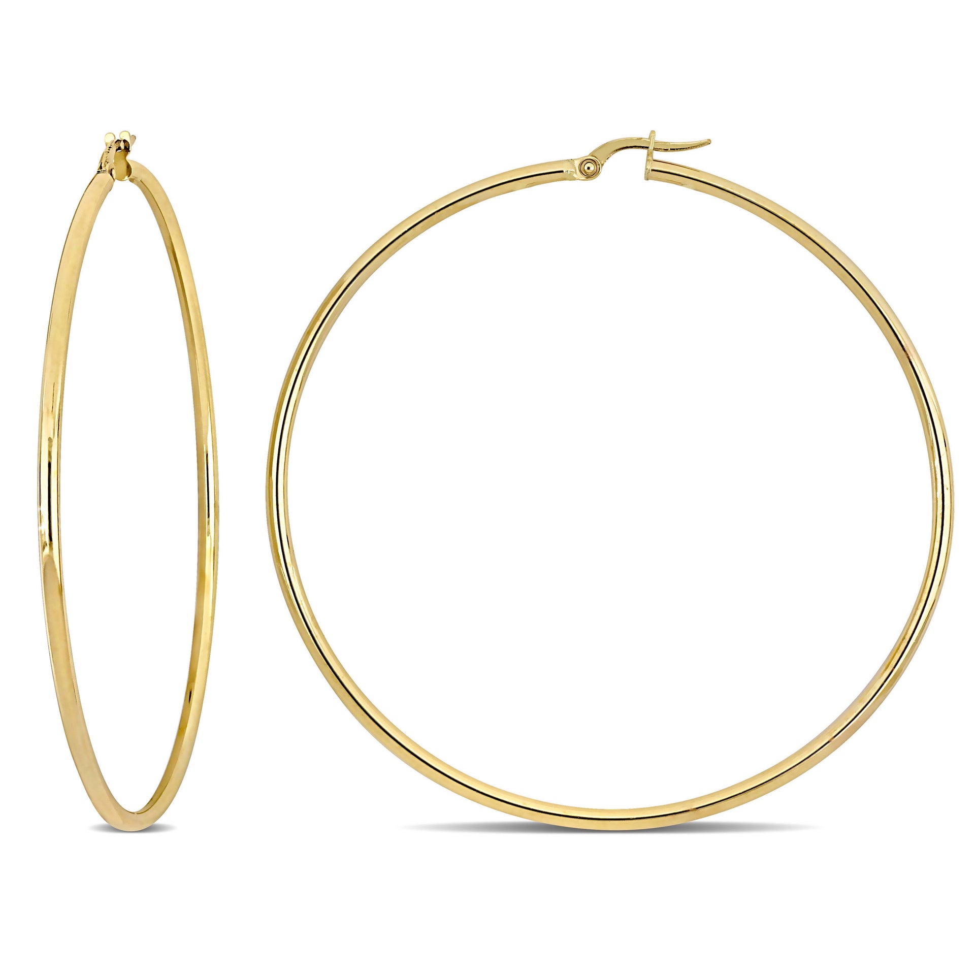 Mimi & Max 65mm Polished Hoop Earrings in 10k Yellow Gold