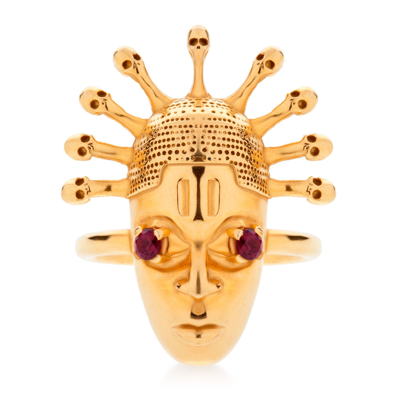 Voodoo Legba Ring - Garnets & Gold