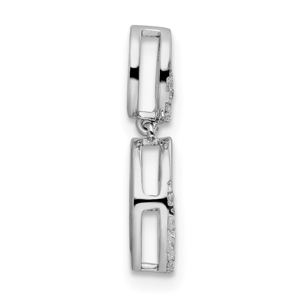 14K White Gold Lab Grown Diamond Dangle Chain Slide Pendant (0.22ct VS G-H)