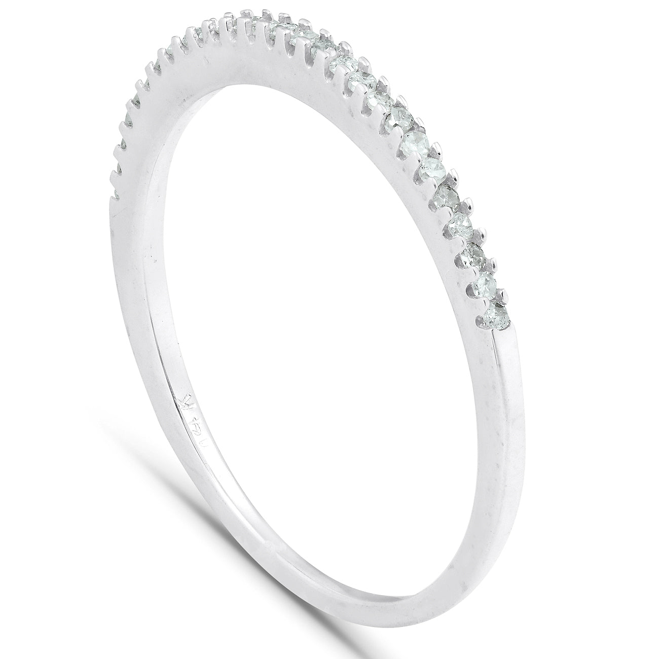 1/10CT Diamond Ring 14K White Gold