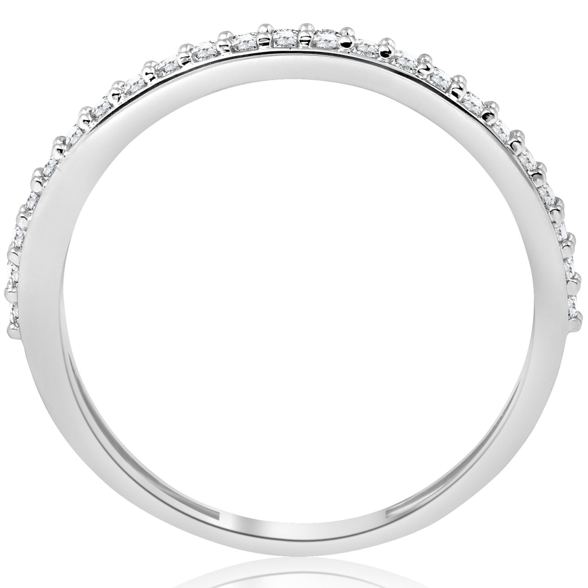 1/8ct Stackable Womens Diamond Wedding Ring 10k White Gold