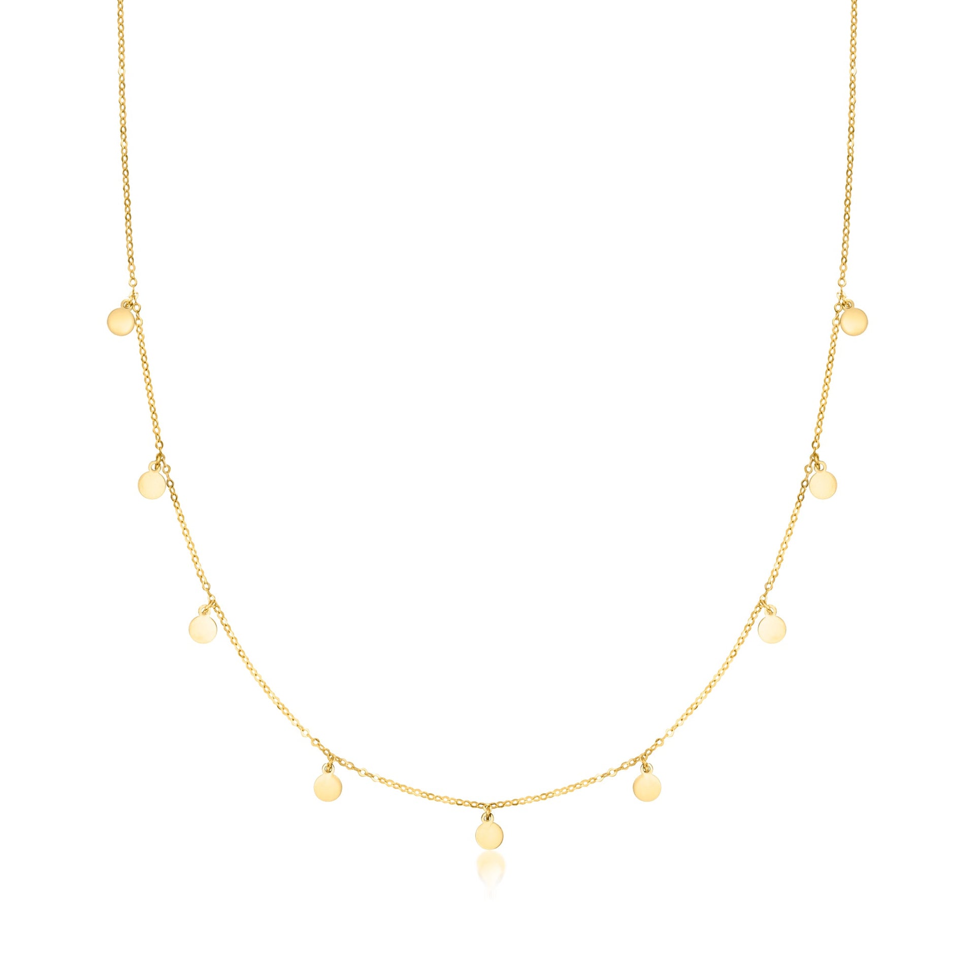 Canaria Italian 10kt Yellow Gold Mini Disc Station Necklace