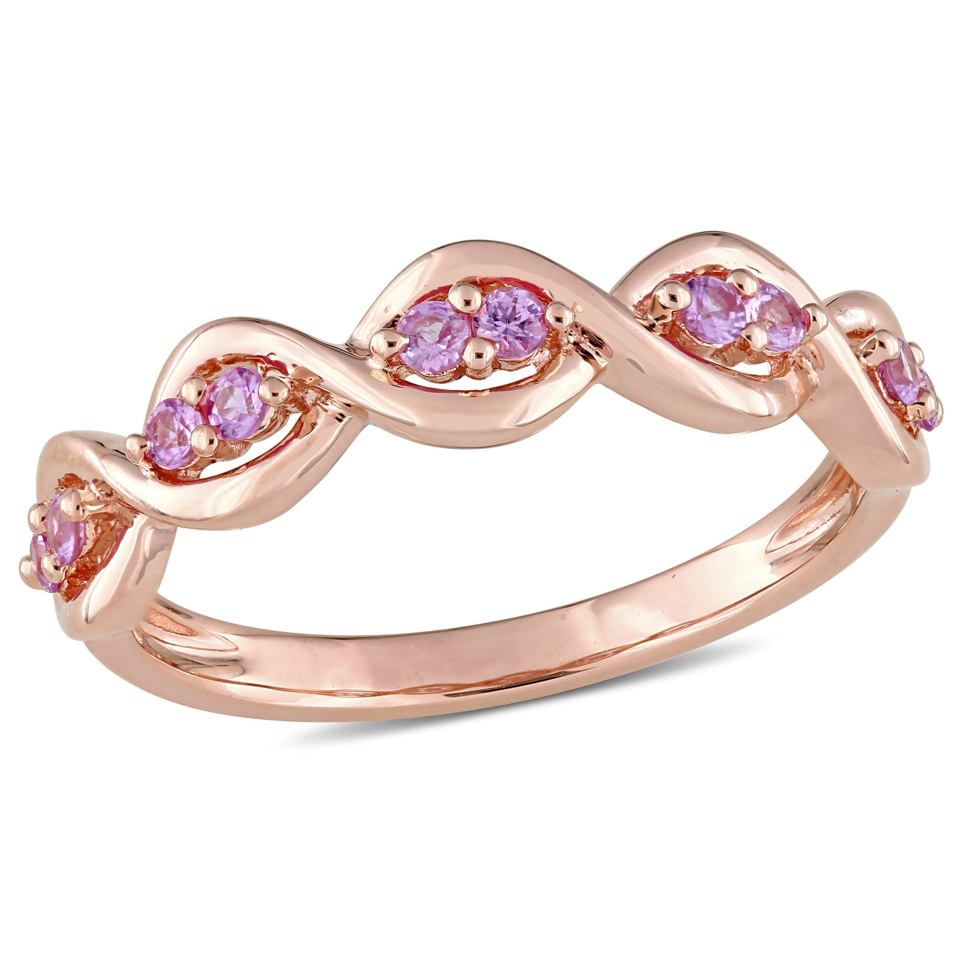 1/3ct TW Pink Sapphire Stackable Infinity Anniversary Ring in 14k Rose Gold