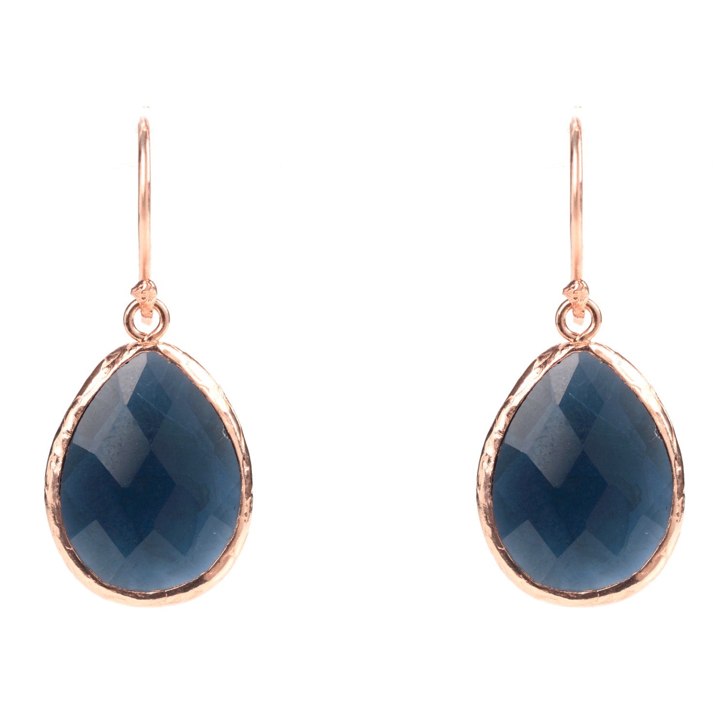 Petite Drop Earrings Sapphire Hydro Rosegold