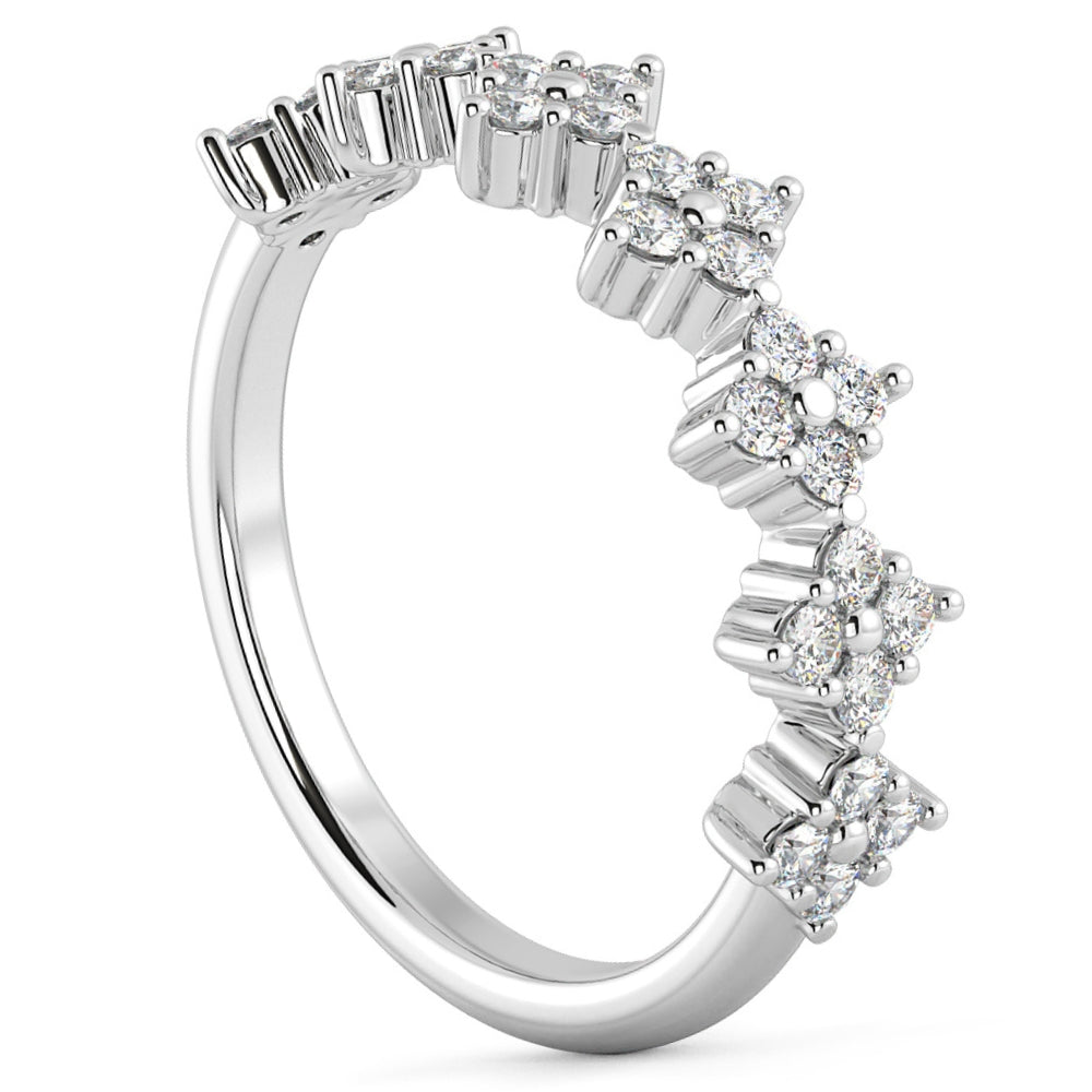 1/2 ct TW Round Diamond Wedding Ring 14k Gold Stackable Band Lab Grown