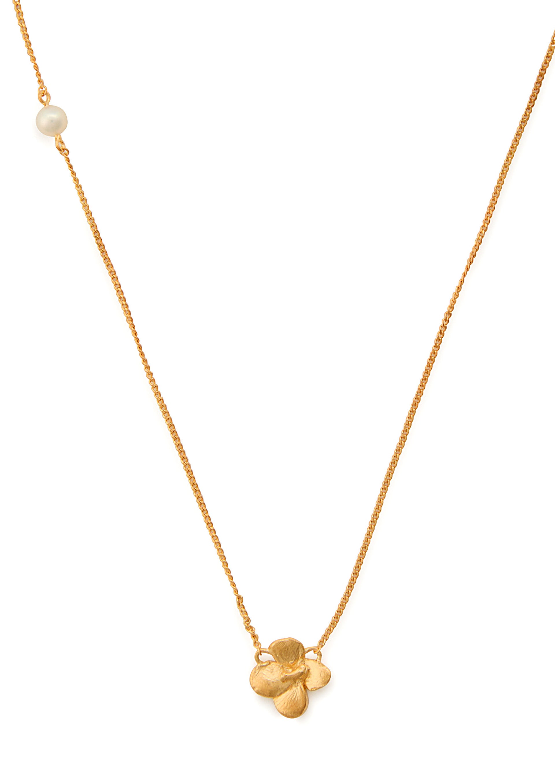 Pearl and 18kt gold-plated pendant necklace