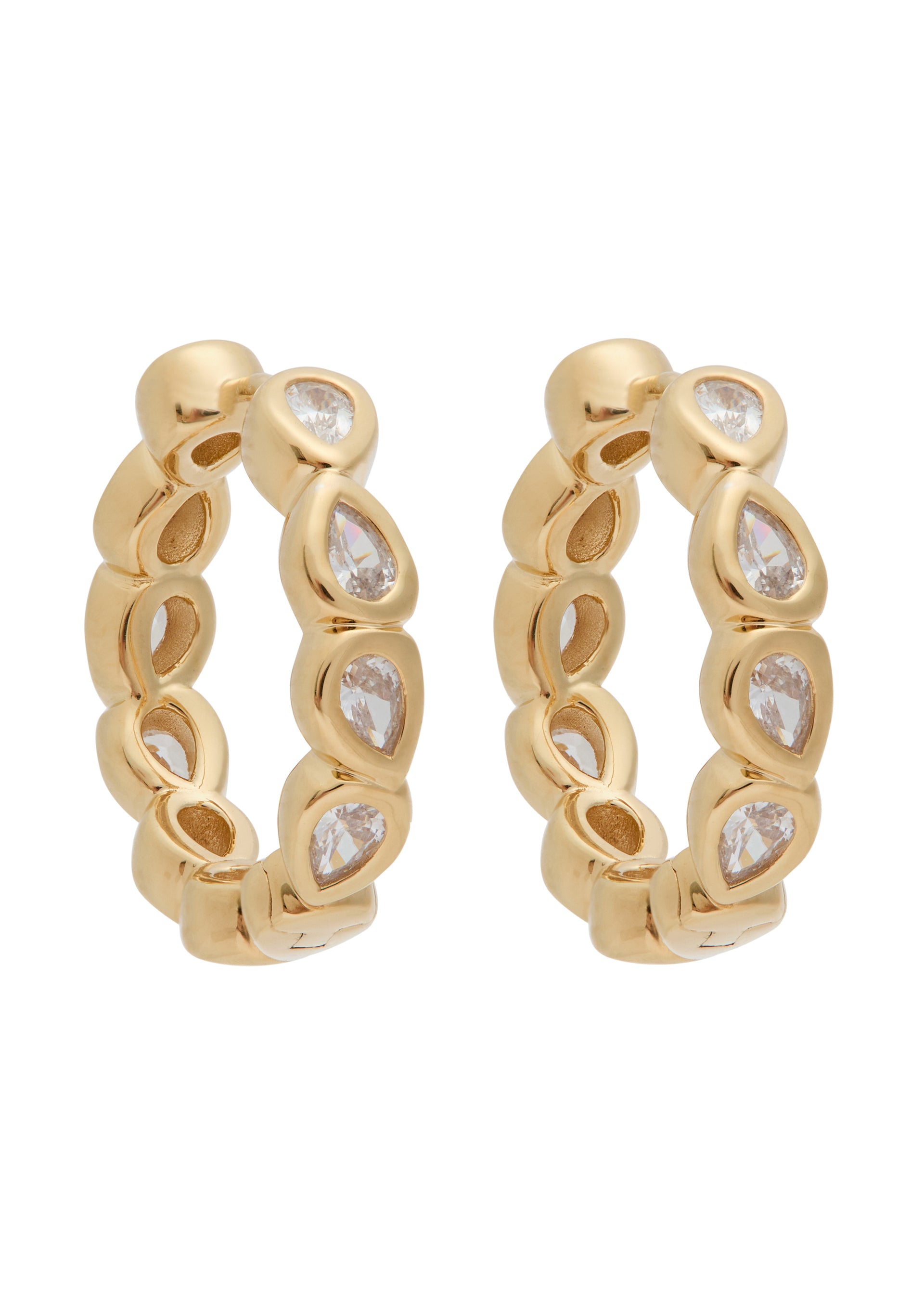 Crystal-embellished 18kt gold-plated hoop earrings