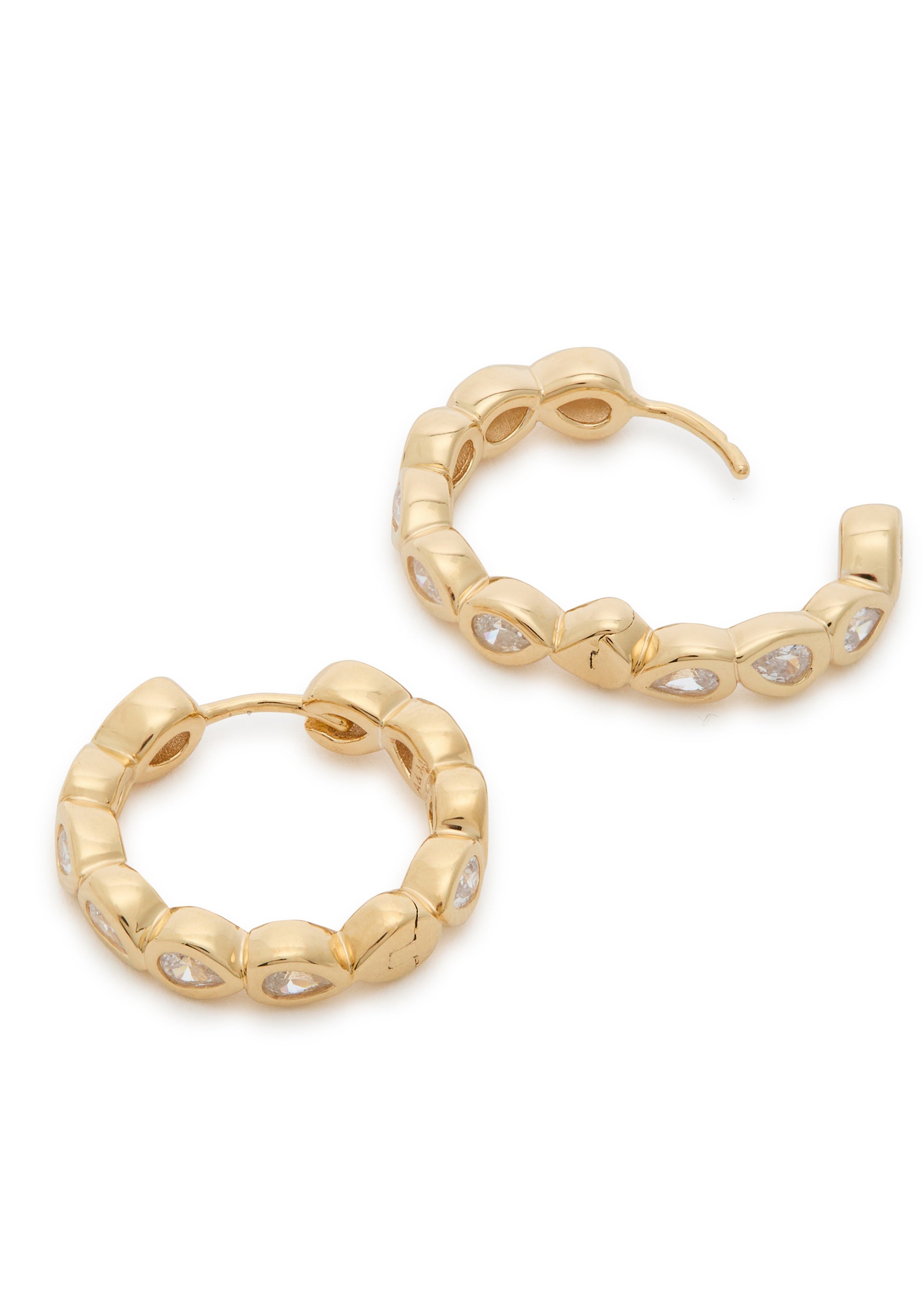Crystal-embellished 18kt gold-plated hoop earrings