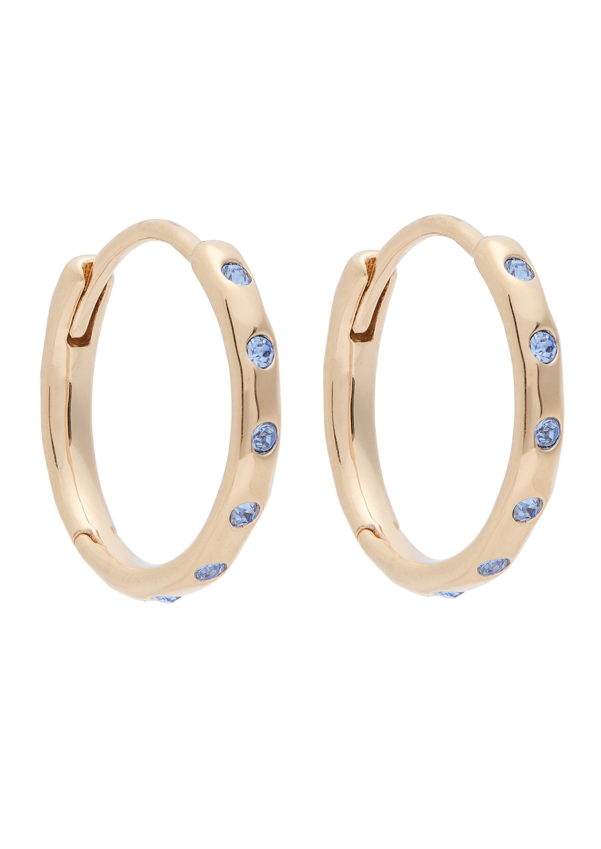 Sapphire-embellished 18kt gold-plated hoop earrings