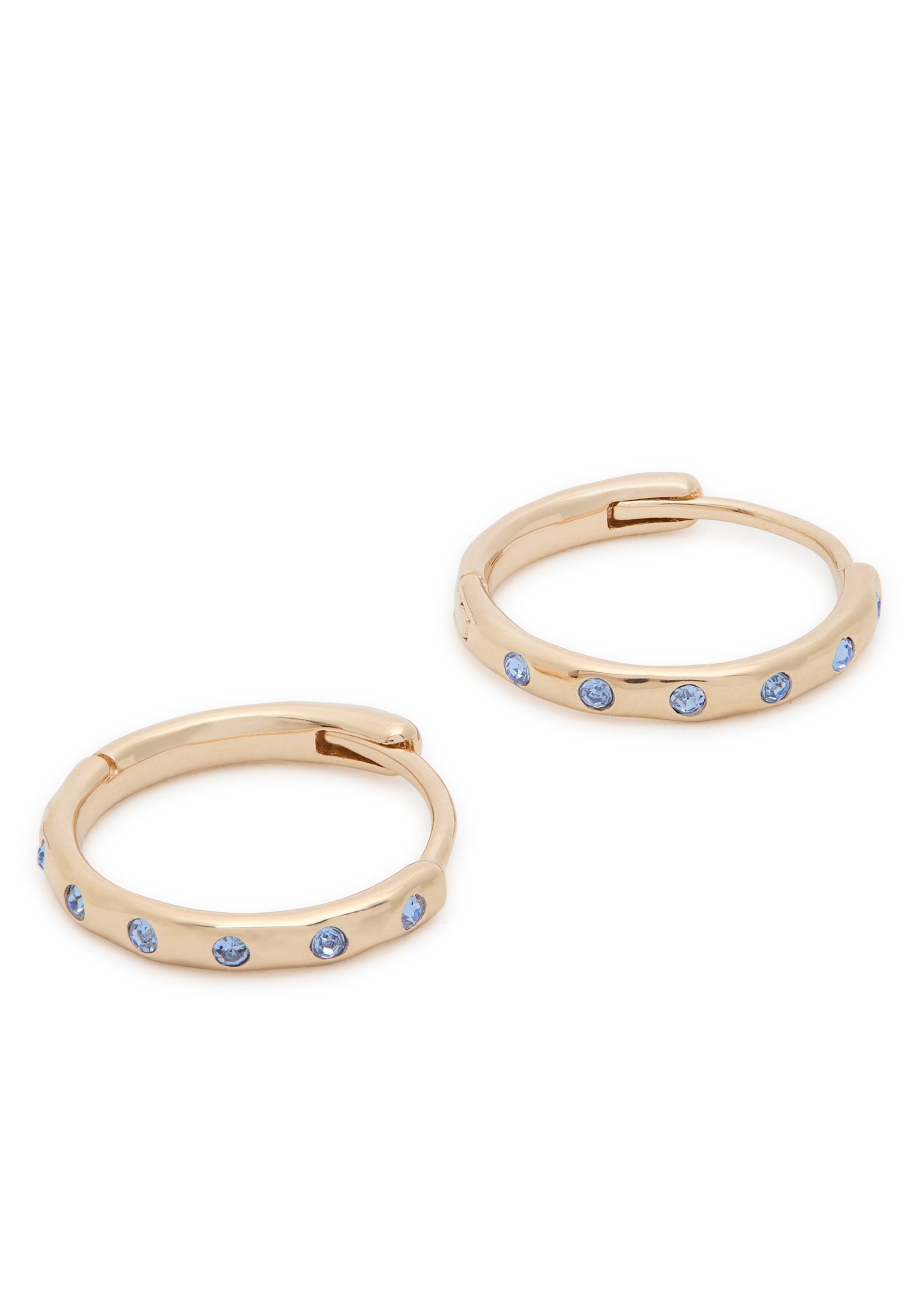 Sapphire-embellished 18kt gold-plated hoop earrings