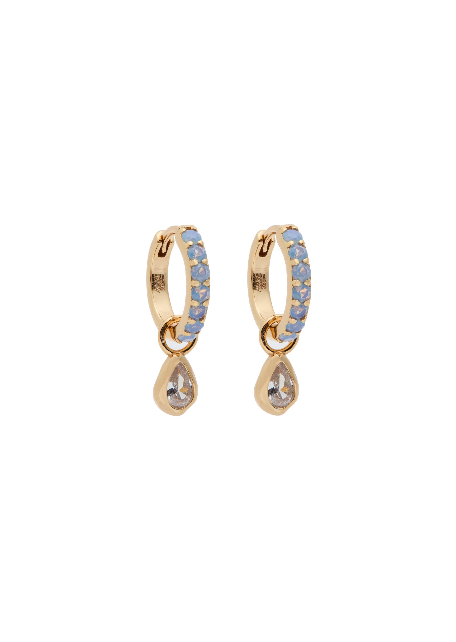 Crystal-embellished 18kt gold-plated hoop earrings