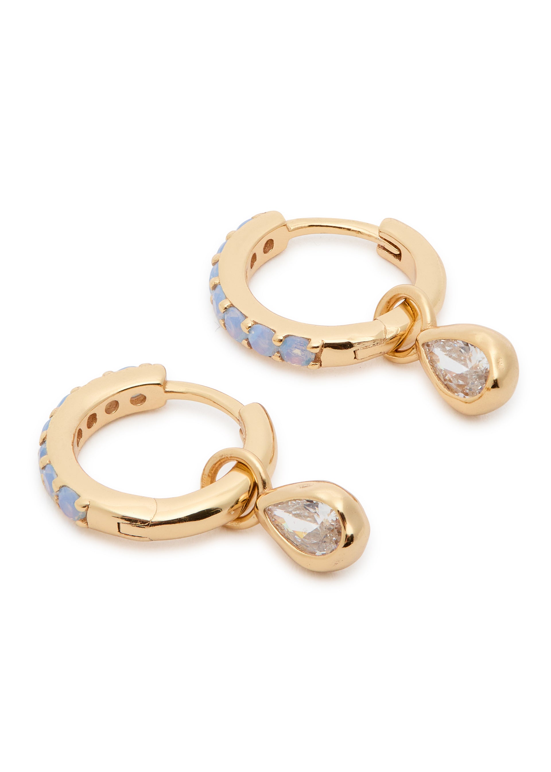 Crystal-embellished 18kt gold-plated hoop earrings