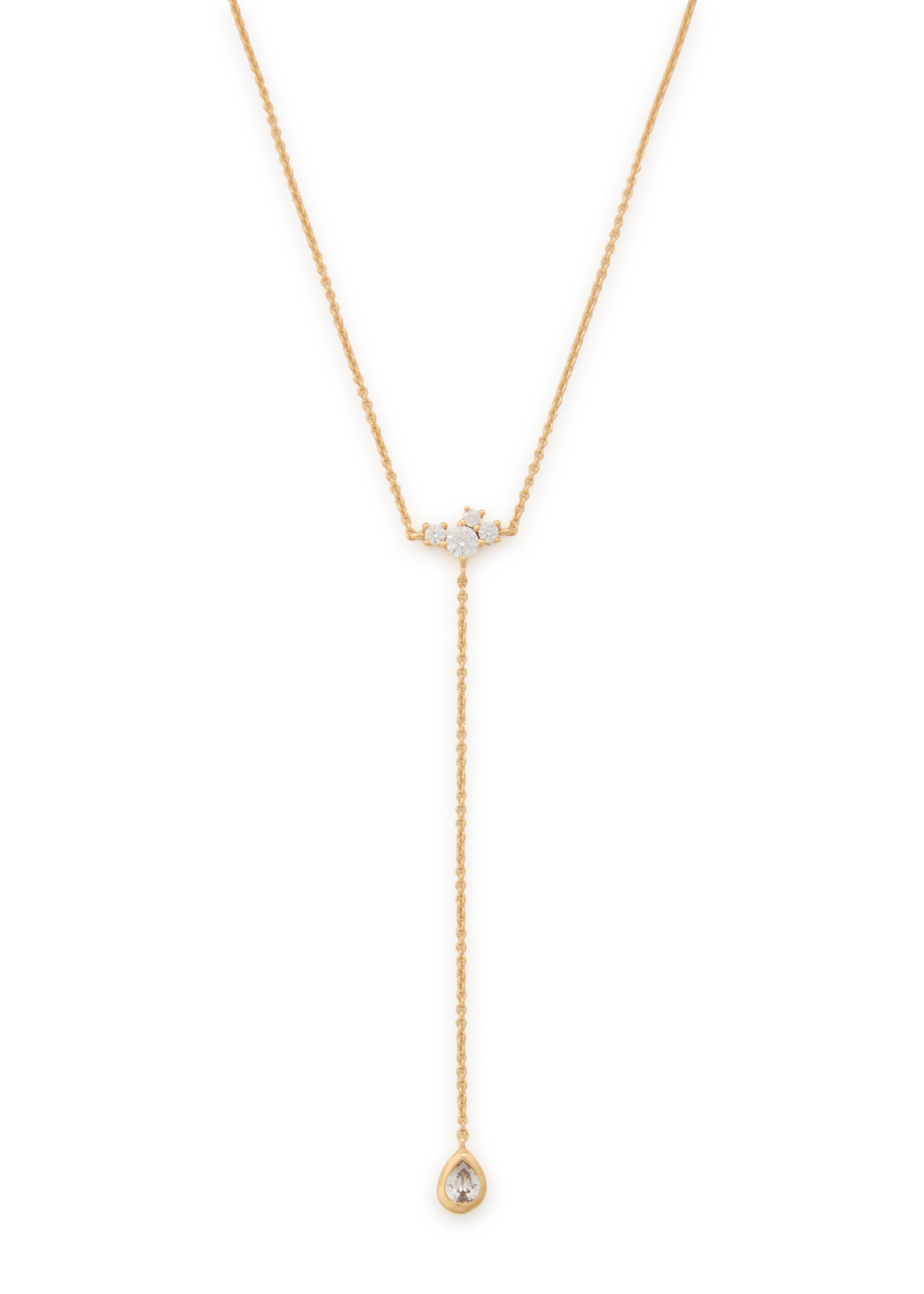 Lariat 18kt gold-plated necklace
