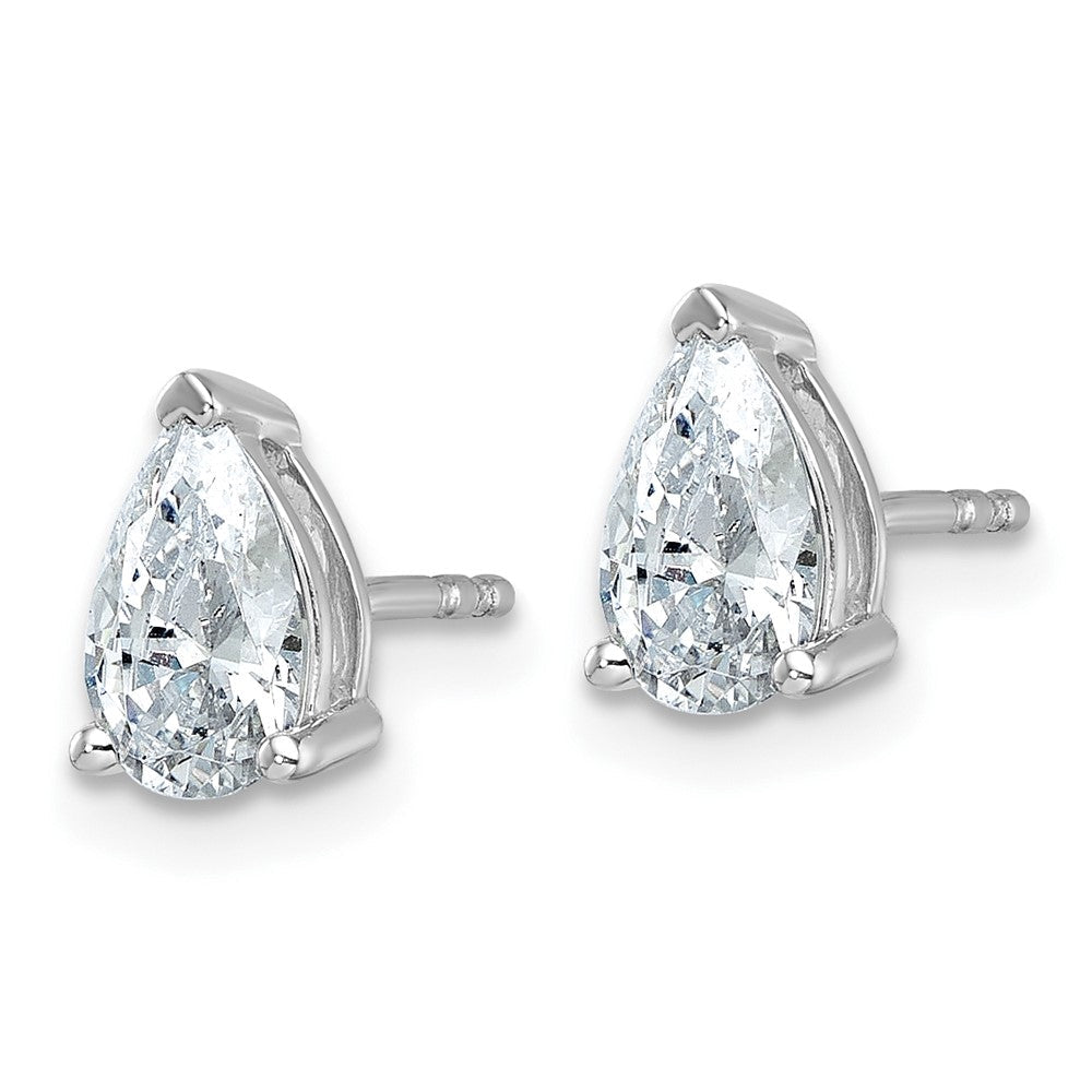 14k White Gold 1 1/2 CTW Lab Grown Diamond Pear Stud Earrings