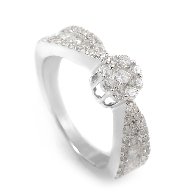 14K White Gold Diamond Promise Ring