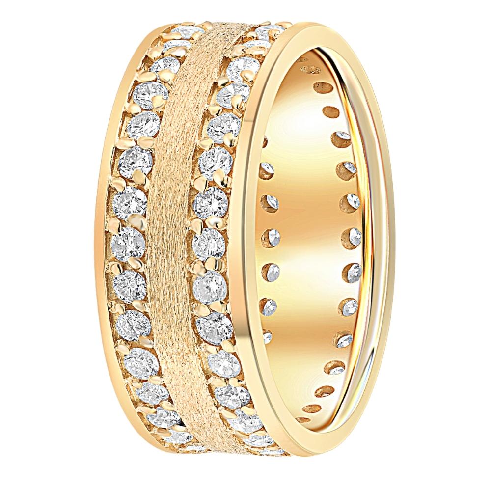 1 1/2 CT Channel Set Diamond Eternity Ring 14K Yellow Gold