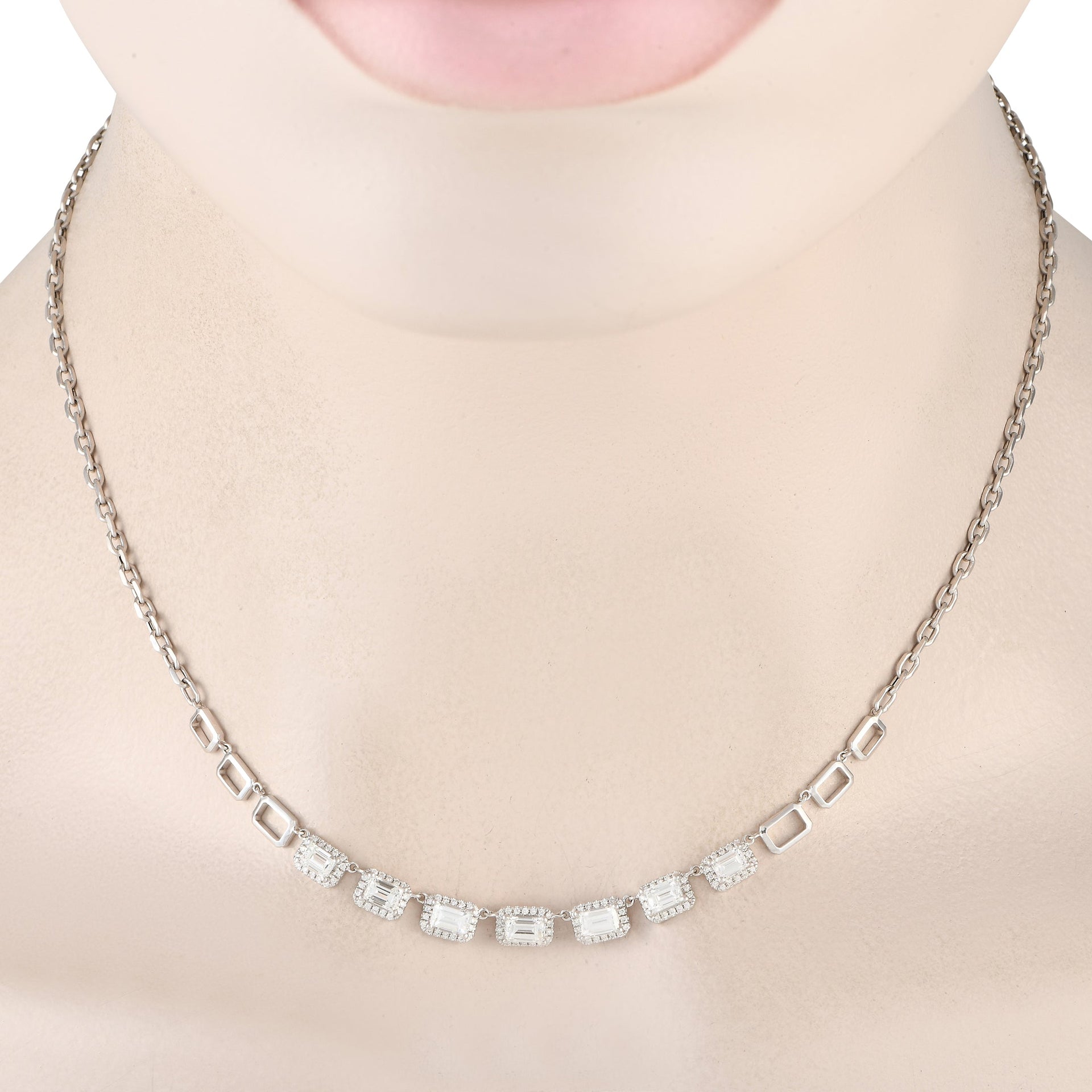 LB Exclusive 18K White Gold 1.95ct Diamond Necklace ANK-19802
