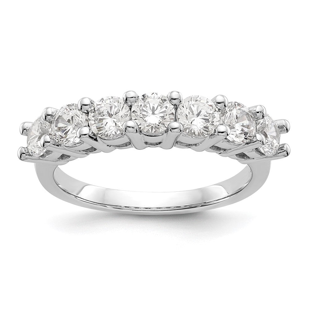 14k White Gold Lab Grown Diamond 7-stone Wedding Band Ring 1ct Clarity- VS Color- D-E