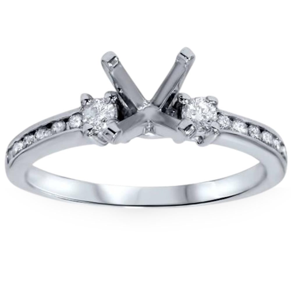1/3ct Diamond Engagement Ring Semi Mount 14K White Gold