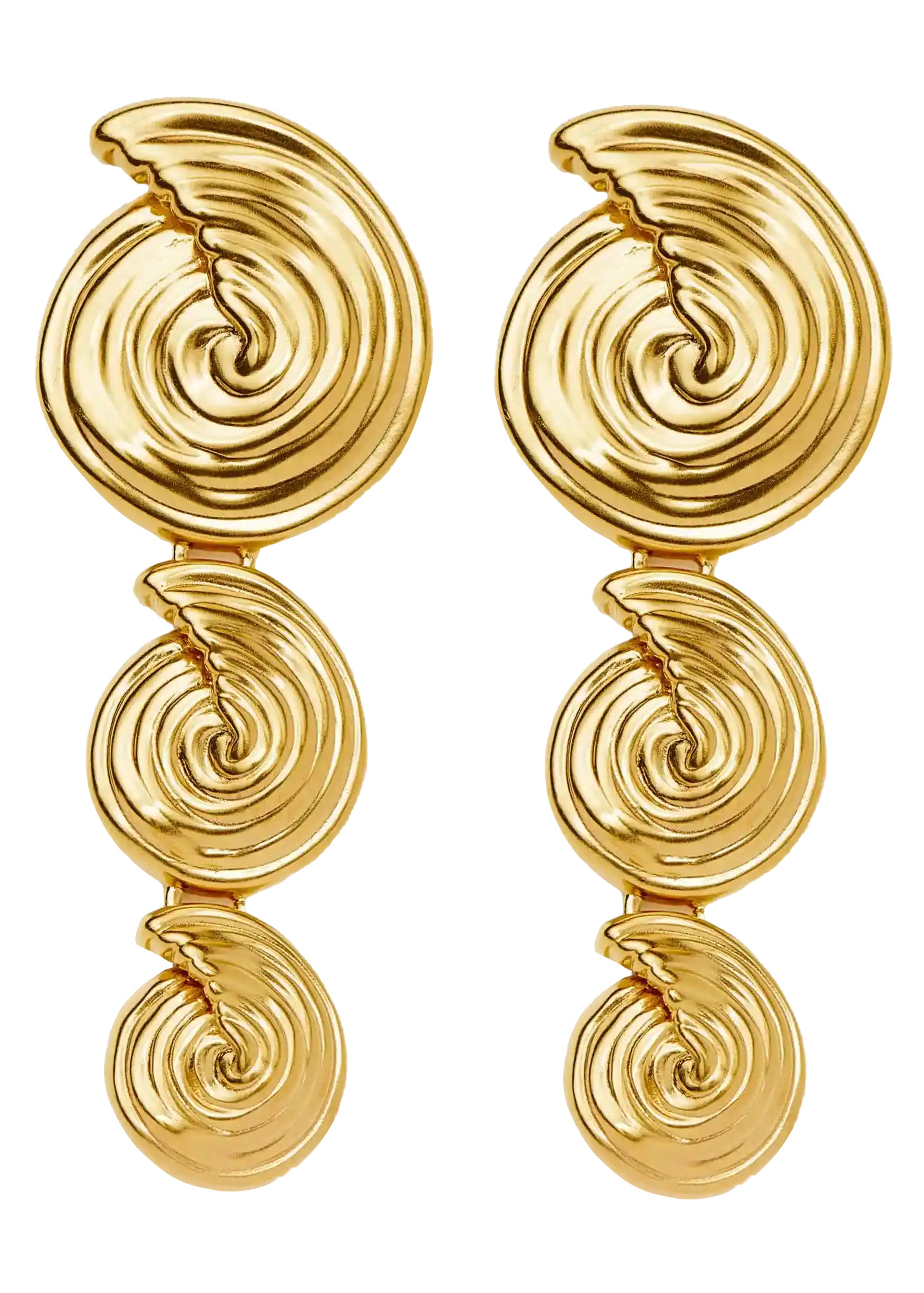 Spiral statement drop earrings