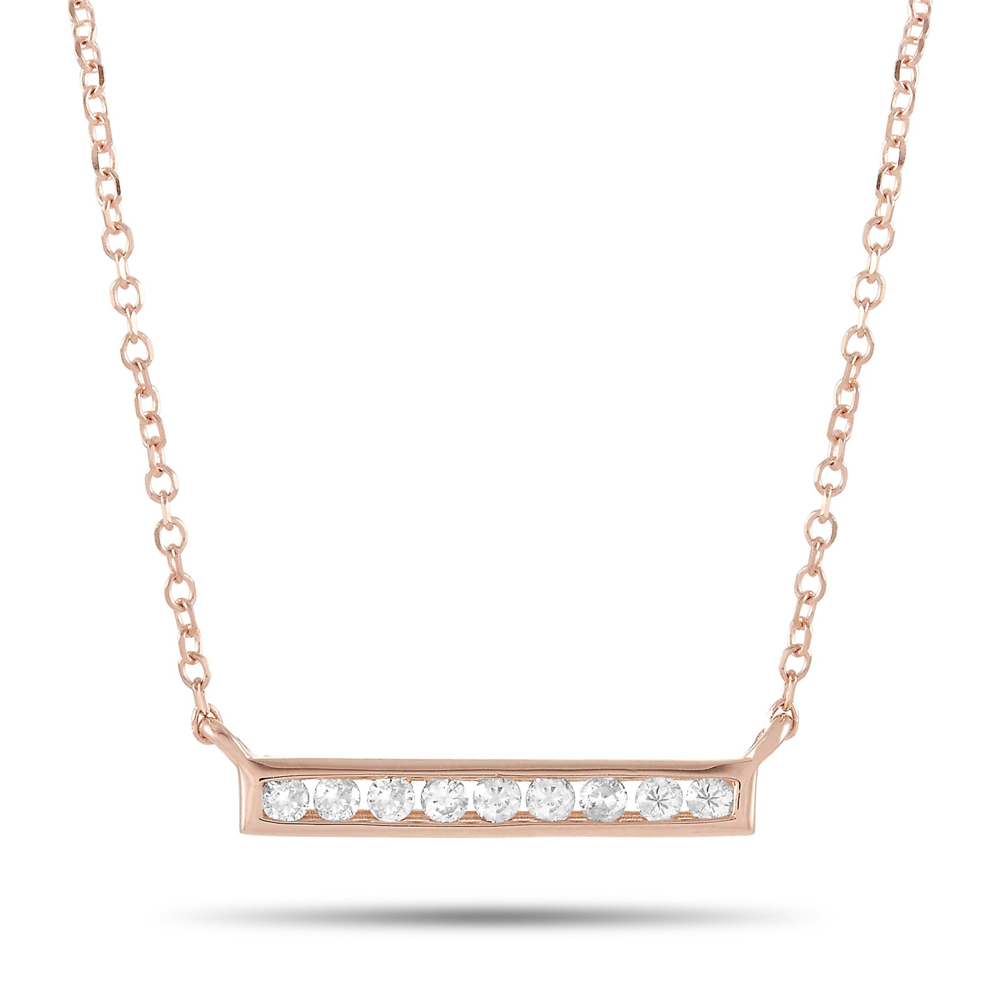 14K Rose Gold 0.10 ct Diamond Pendant Necklace