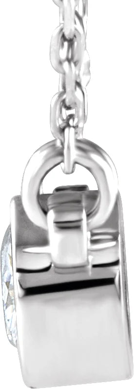 14K White 4 mm Forever One Colorless Lab-Grown Moissanite 18' Necklace