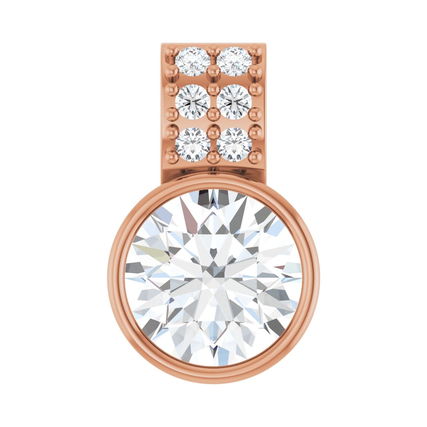 14K Rose 3/4ct Lab-grown Diamond Pendant