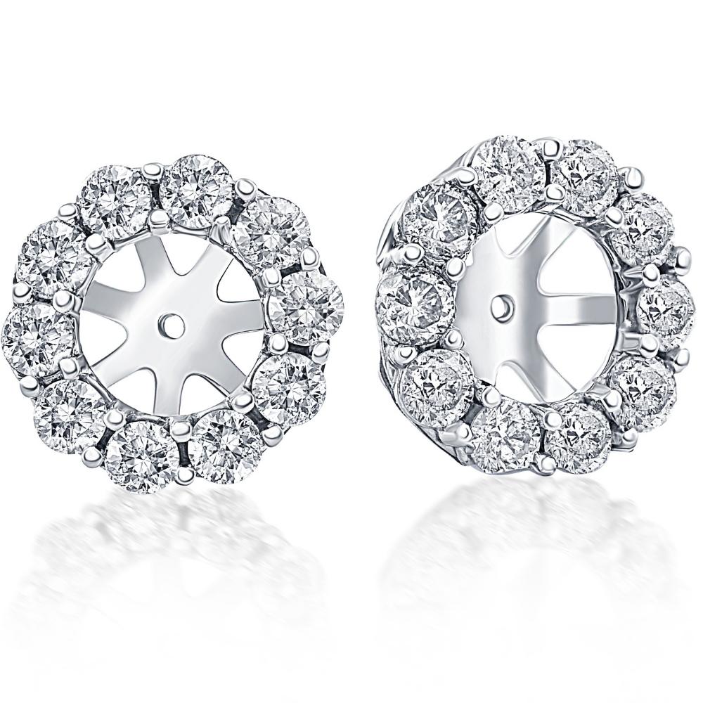 14K White Gold 1/2 CT. Diamond Earring Jackets (up to 6mm)