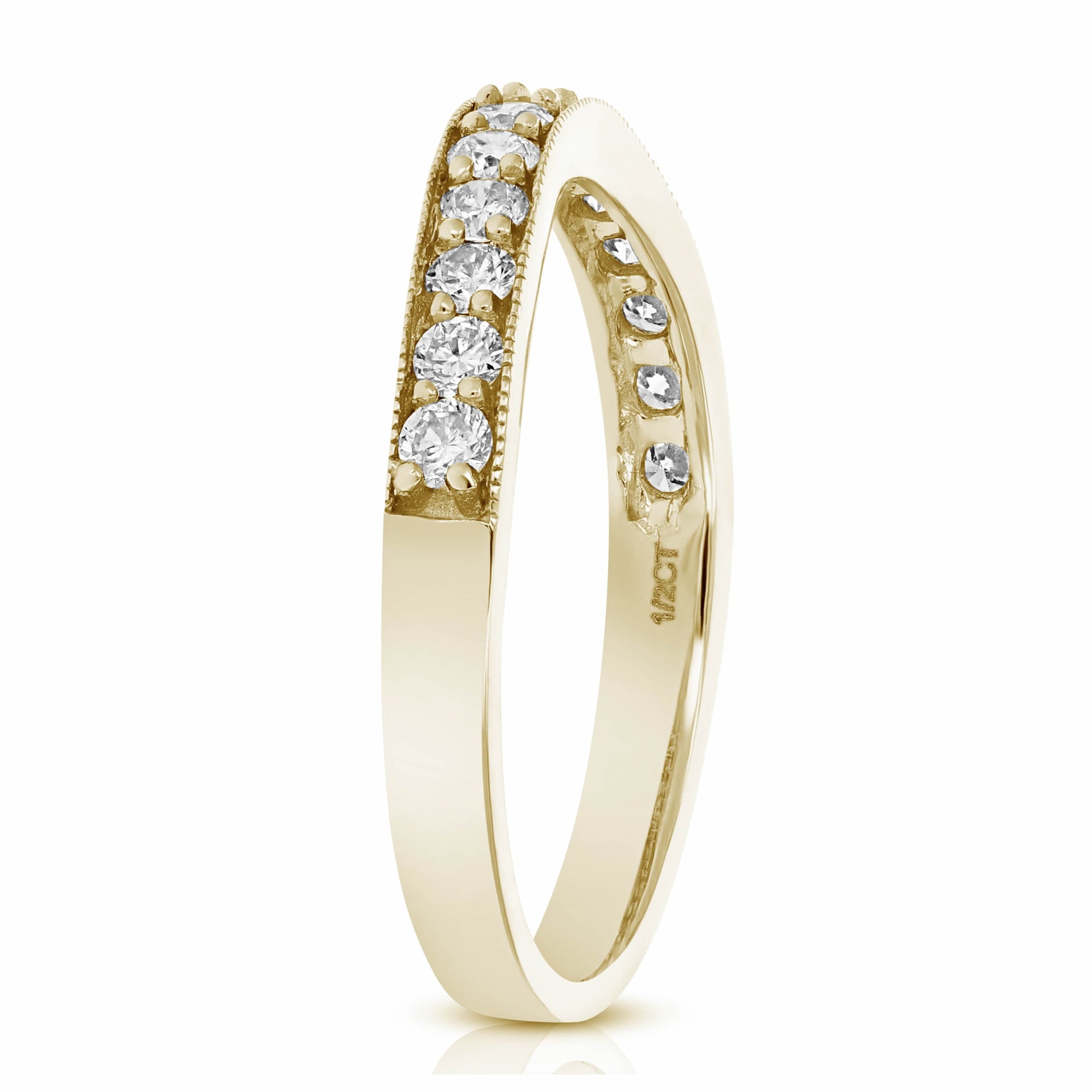 1/2 Cttw Diamond Contour Wave Wedding Band In 14K Gold
