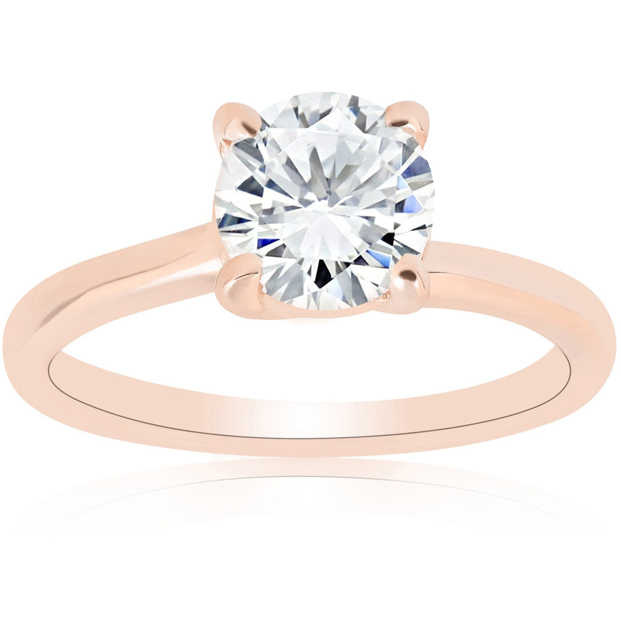 1ct Diamond Solitaire Engagement Ring 14k Rose Gold