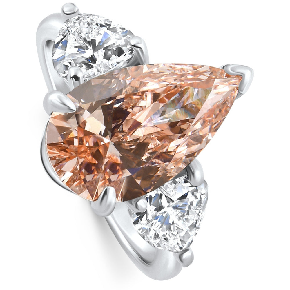 Certified 4.53ct Fancy Vivid Pink Diamond Engagement Ring 14k Gold Lab Grown Size: 7