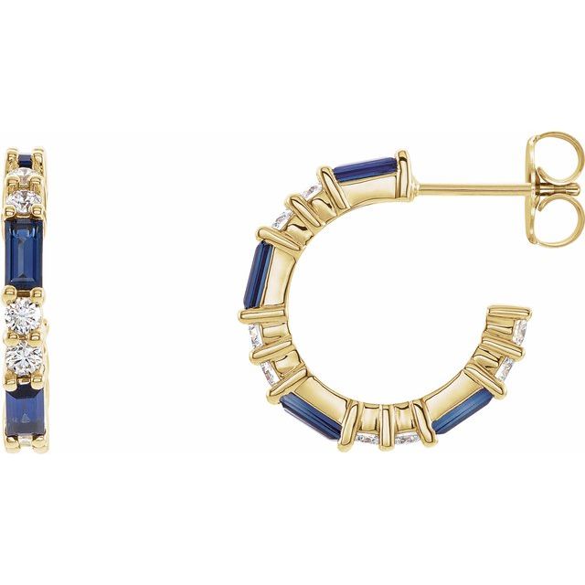 1.2Ct Lab-grown and Natural Diamond Hoop Earrings in 14K White Gold