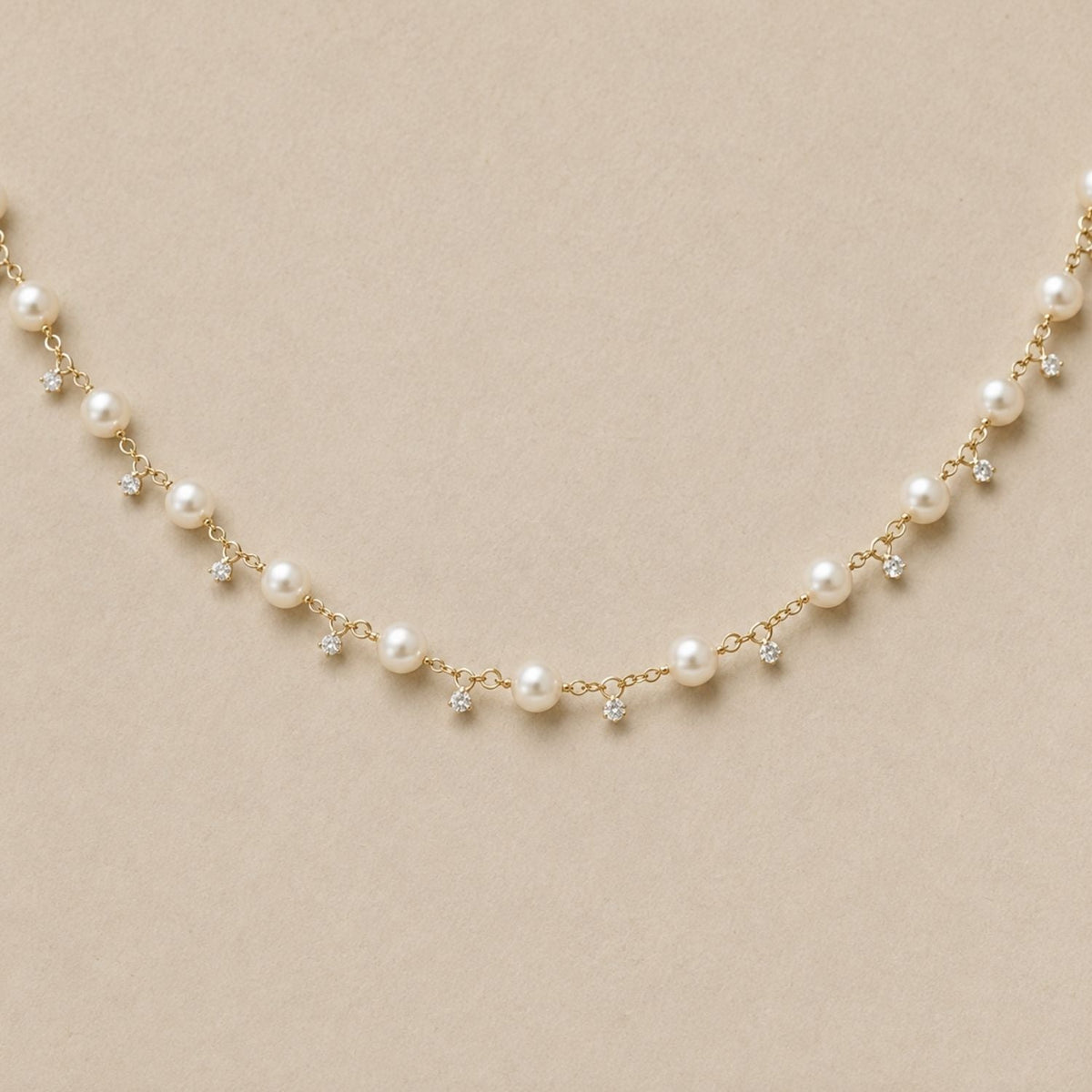 Aurora Diamond & Pearl Station Bracelet