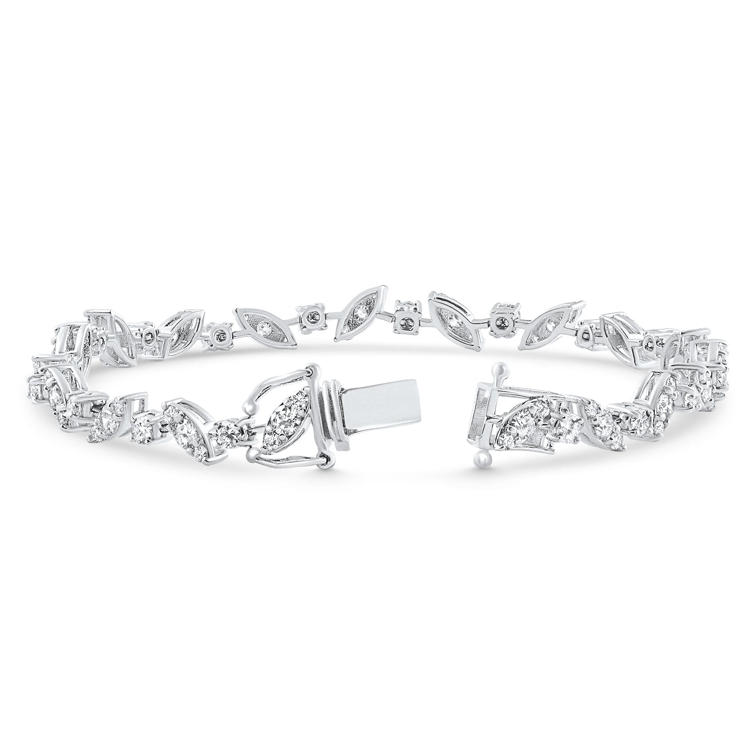 3.70Ct 14k White Gold Diamond Tennis Bracelet 7' Lab Grown