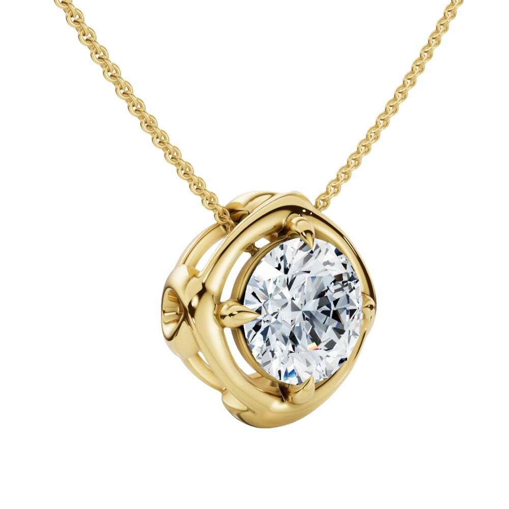 3/4ct Natural Diamond Unspoken Pendant 14k Gold 18' Women's Solitaire Necklace