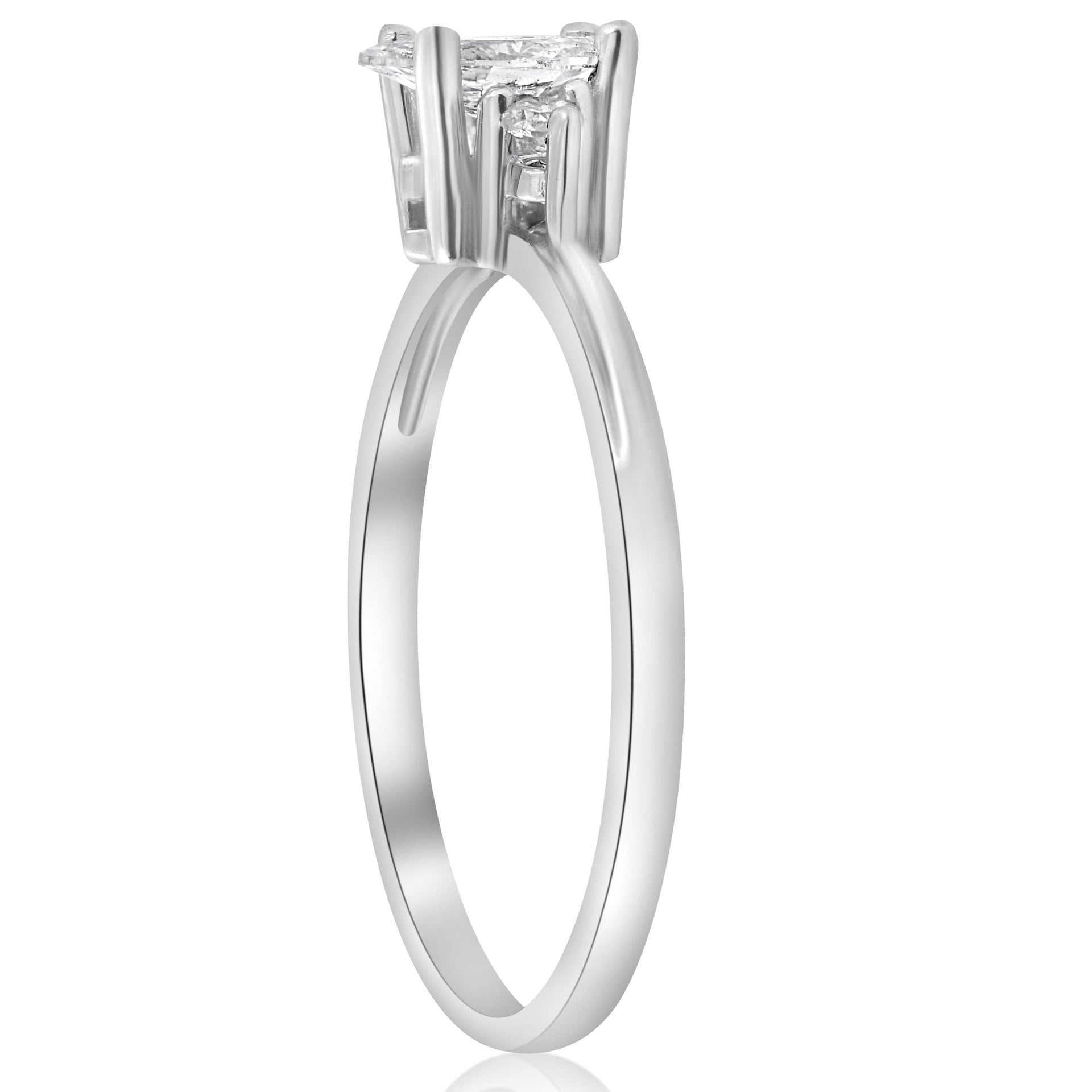 1/3 Marquise Diamond Engagement Ring 10k White Gold