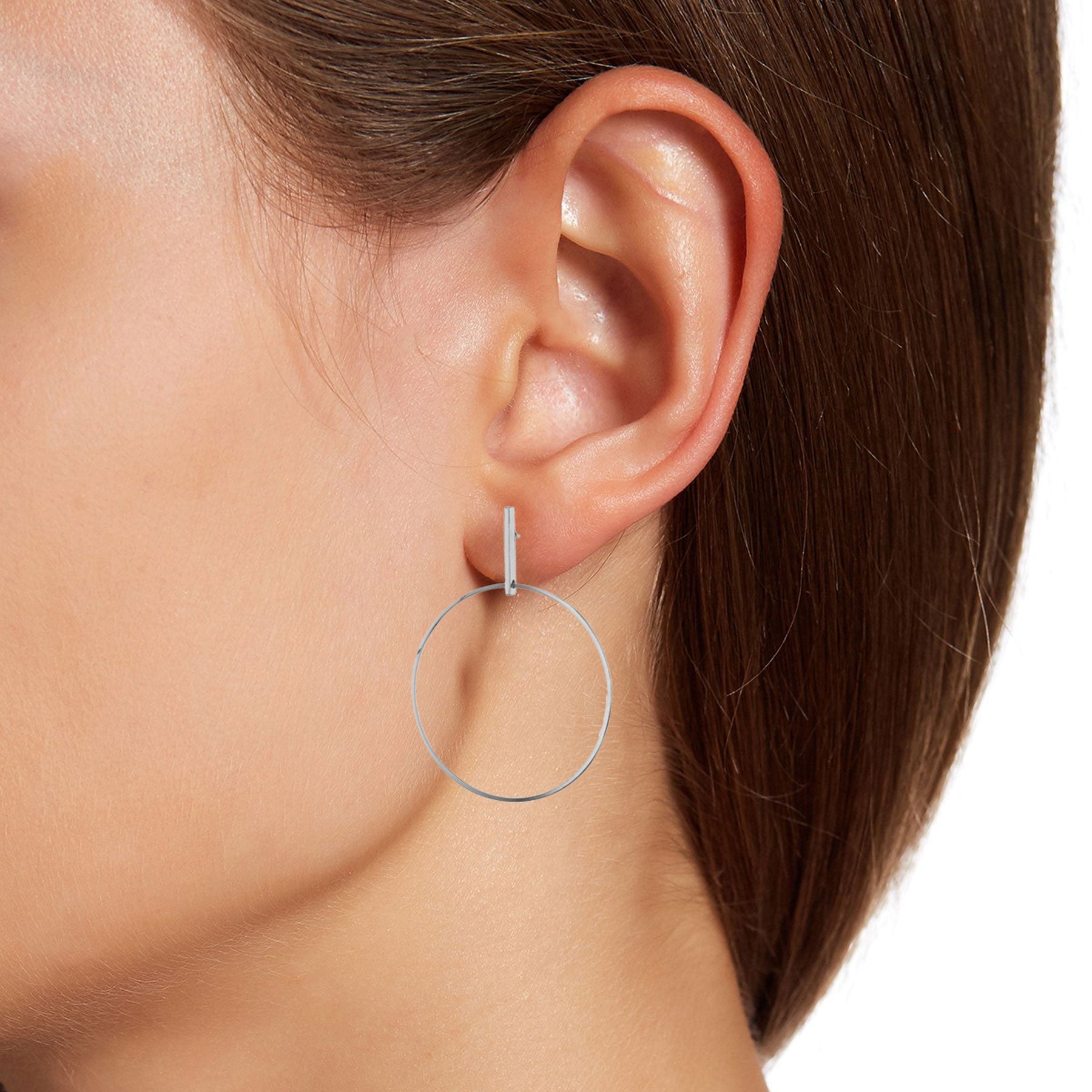 14K Rhodiumplated 3' Drop Earring