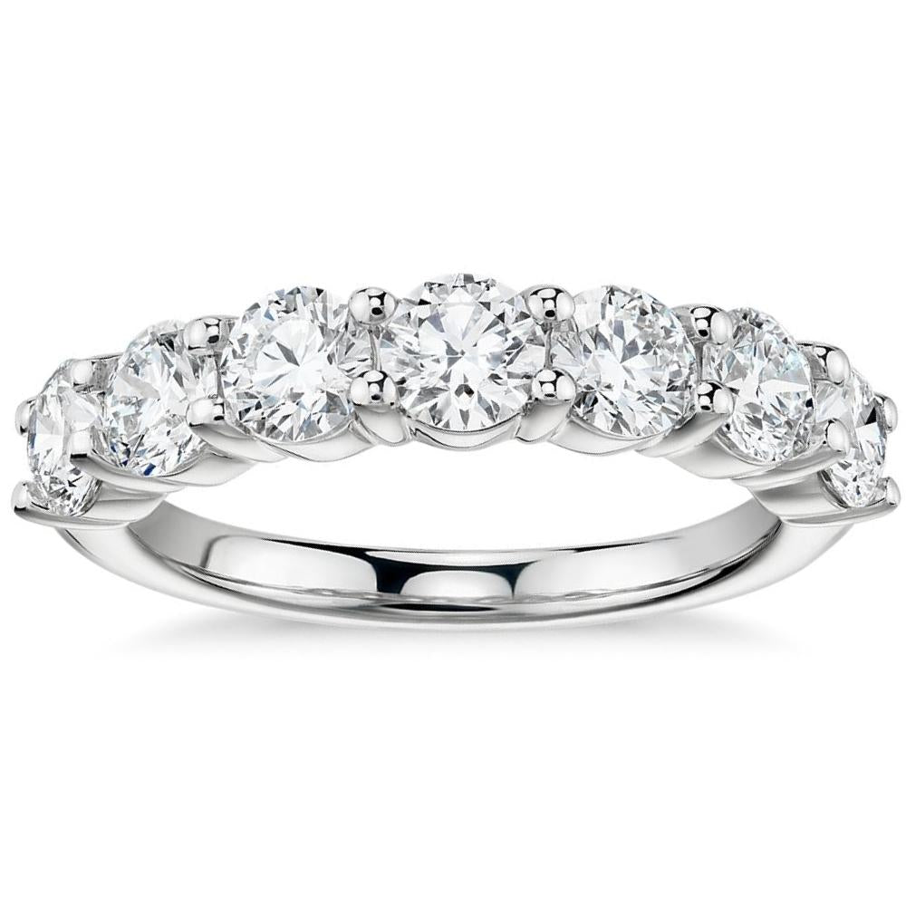 2 Ct TW 7-Stone Diamond Wedding Ring in White or Yellow Gold