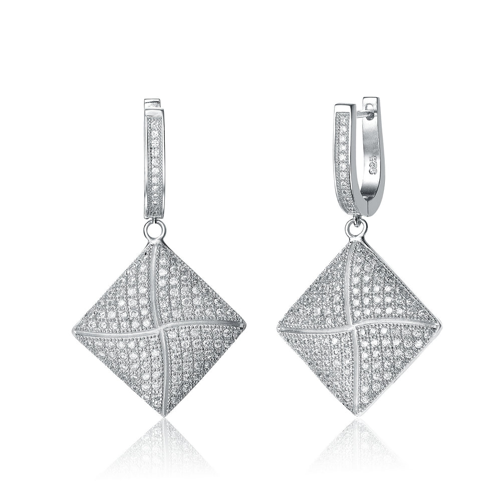 Sterling Silver Cubic Zirconia Dangle Earrings