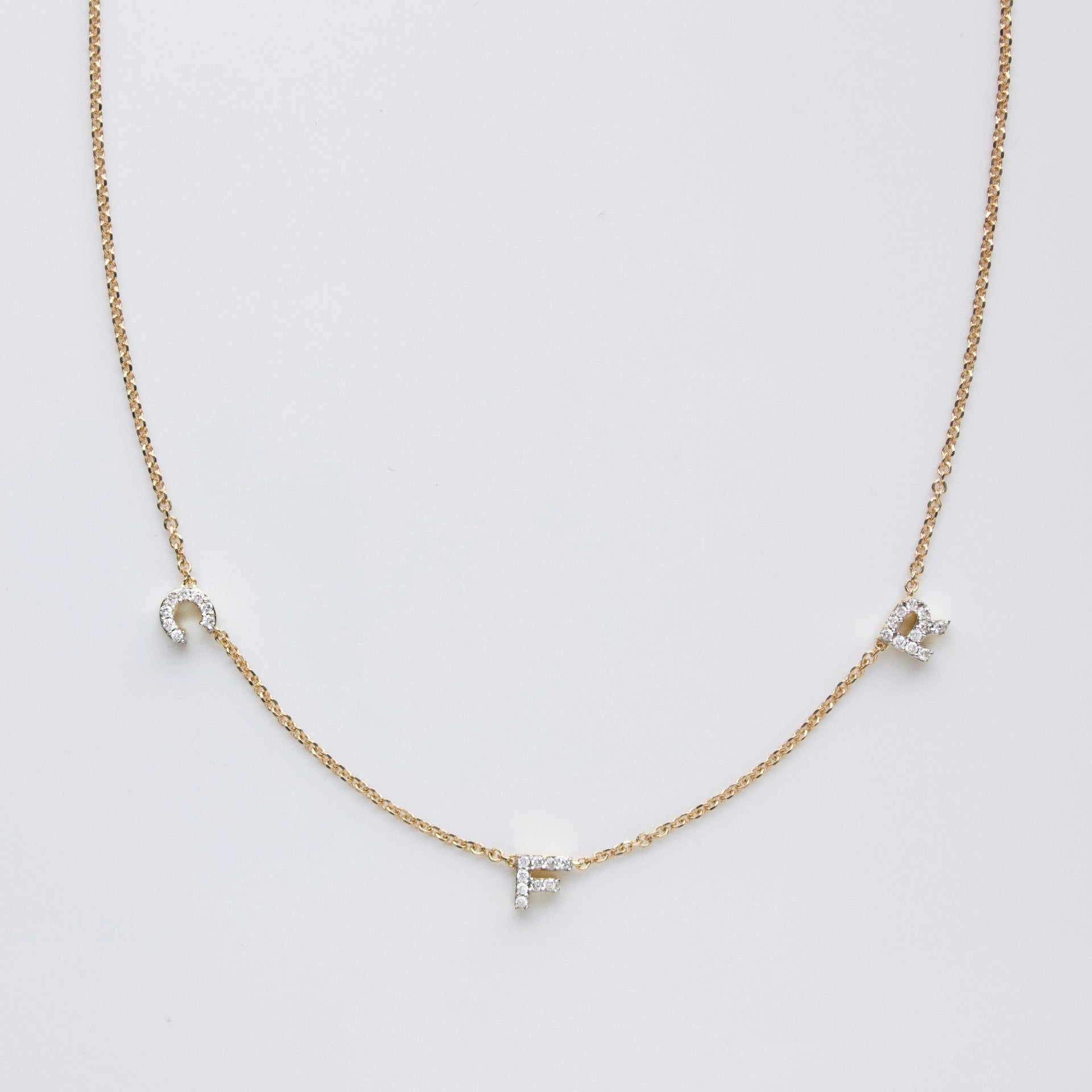 Custom Made Diamond Initial Necklace