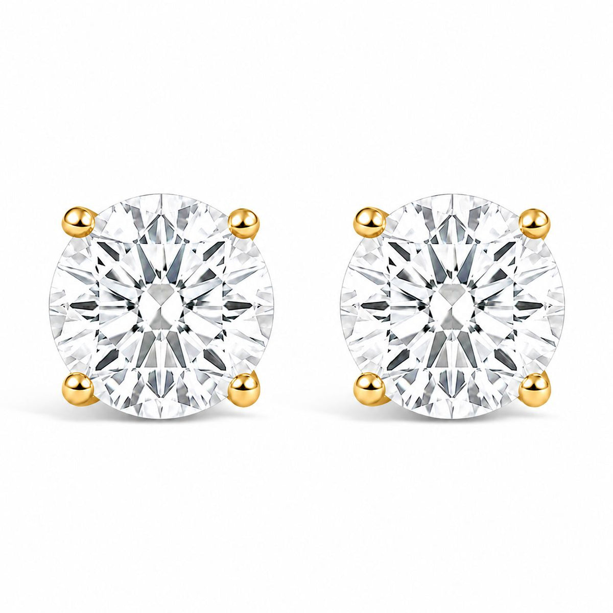 IGI Certified 14K White Gold 1.00 Cttw Round Lab Grown Diamond Solitaire Stud Earrings