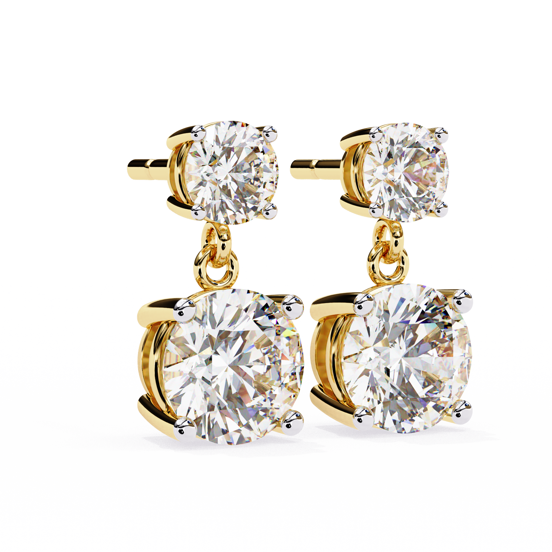 Round-Cut Lab-grown Diamond Drop Earrings in 10K White Gold