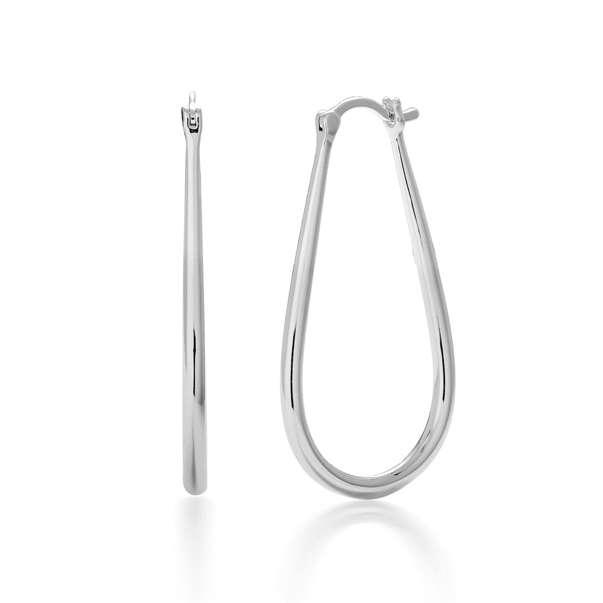 Beatrice 18k White Gold Plated 24mm U-Shaped Hoop Earrings